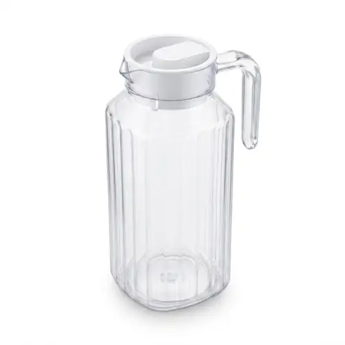 Carafe à Eau en Poly avec Couvercle Blan