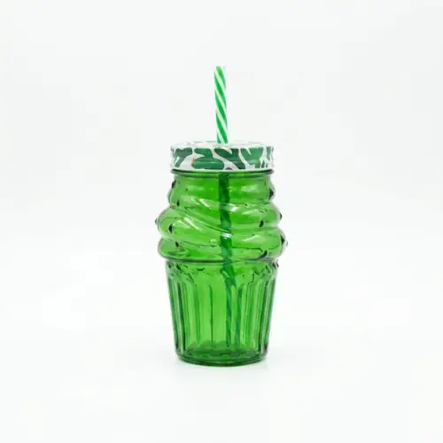 Bouteille à Jus en Verre 4 Pcs Bleu Vert R