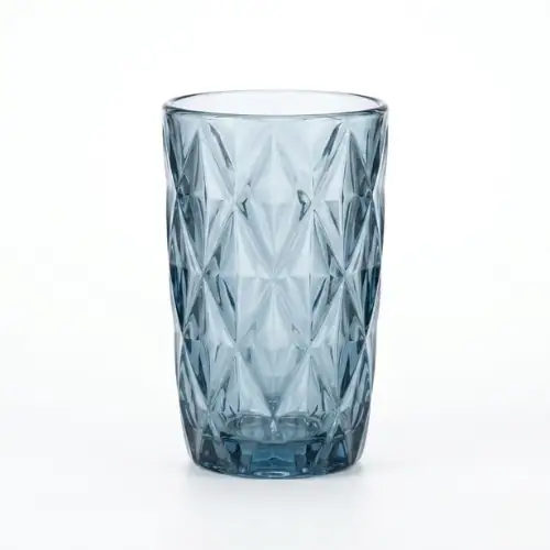 Verre à Eau Decore en Diamant Bleu Clair