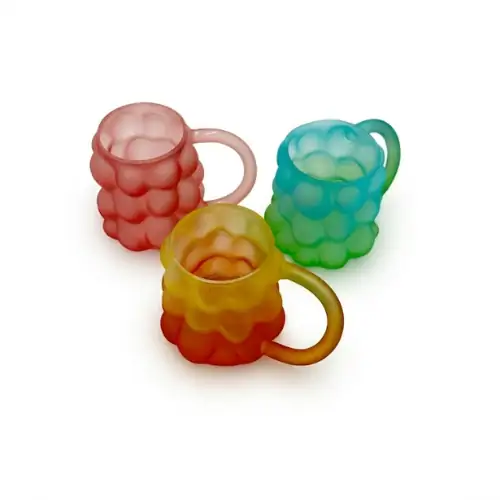 Mug en Verre Bubble Colore Bleu/vert 350