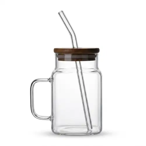 Bouteille à Jus en Verre avec Couvercle et