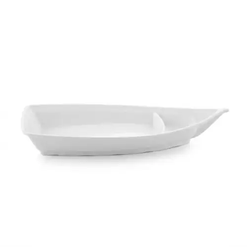 Assiette Bateau Blanc Mélamine 33×14