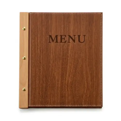 Porte Menu en Cuir Marron