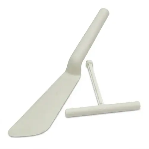 Spatule Coudee en Plastique Blanche Ø 33