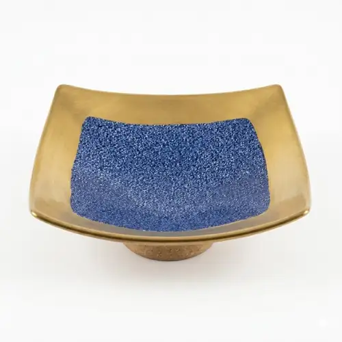 Assiette Creuse Carre en Porcelaine Bleu
