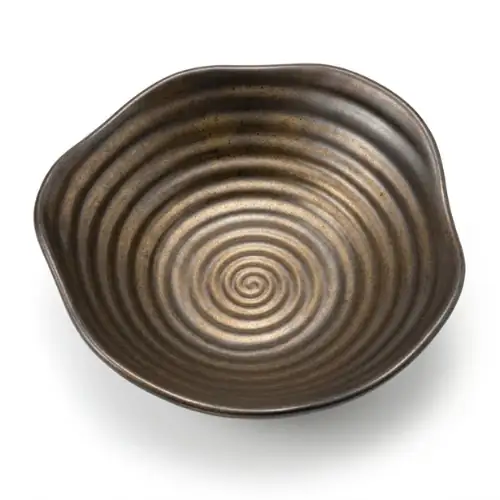 Assiette Coquillage en Porcelaine Noir/d