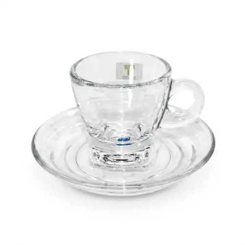 Tasse et sous Tasse à Café en Verre Ocean