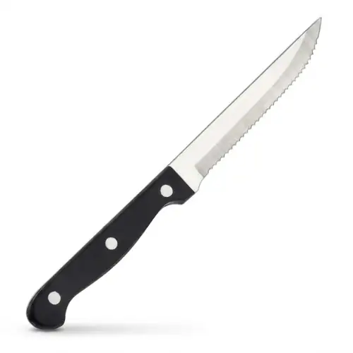 Couteau Scie PM Manche Noir 11 cm Paquet
