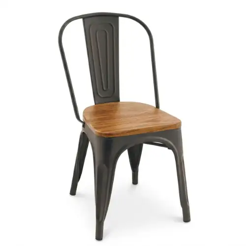 Chaise Industriel Métallique Blanc avec