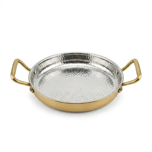 Poêle 2 Anses en Cuivre Interieur en Inox 23chm