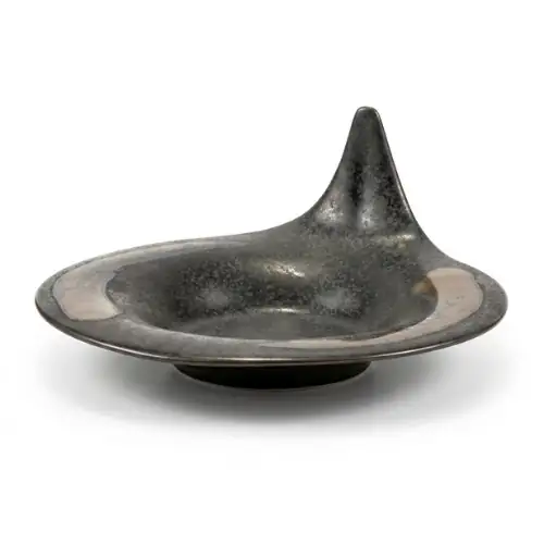 Assiette Asiatique Rond Gris avec Poignee