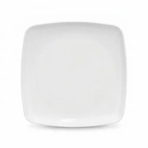 Assiette Carre en Mélamine Blanche 21x21