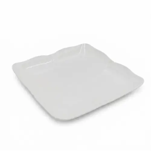 Assiette Carre en Mélamine Blanche 25×25