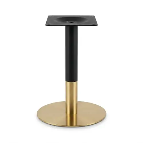 Pied Rond Tige Noir Forme V Base Gold
