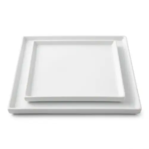 Assiette Carre en Porcelaine Blanc Ø 25×25