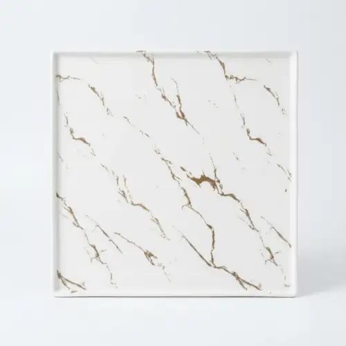 Assiette Carre en Porcelaine Blanc Ø 26 cm