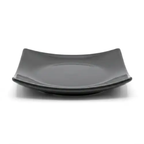 Assiette Carre Deforme en Porcelaine Noi