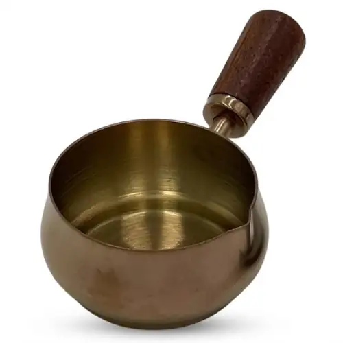 Casserole à Sauce Manche en Bois Bronze