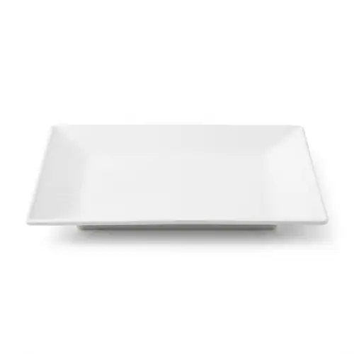 Assiette Carre en Mélamine Blanc 28×28cm