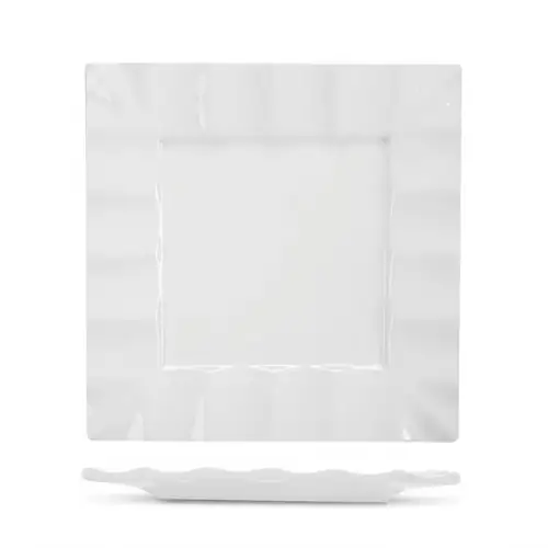 Assiette Carre 4 Compartiment en Porcela Eurohome