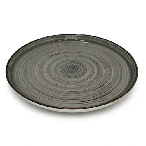 Assiette à Pizza en Porcelaine Grise Ø 30 cm