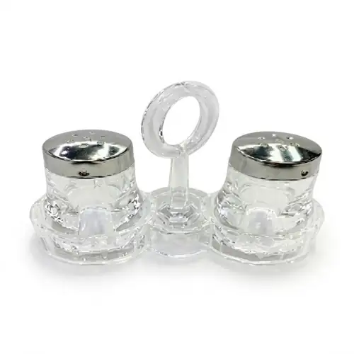 Saliere Poivrier avec Support en Verre +