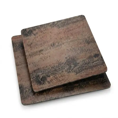 Assiette Bois Carre Mélamine 30 cm
