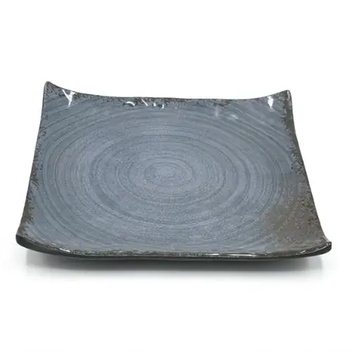 Assiette Carre en Mélamine Greywave 19.8×