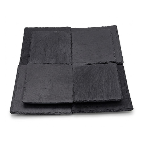 Assiette Carre en Mélamine Noir Ø 28×28×3/4