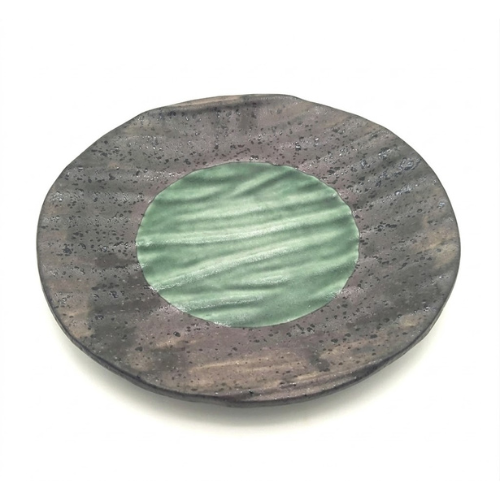 Assiette Asiatique Rond Striee en Porcelai