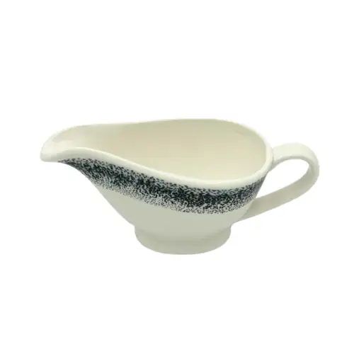Sauciere en Porcelaine Blanc Mouchete